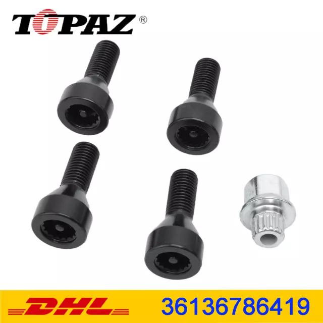 Tornillos Antirrobo Kit Fusible Rueda Cierre de Llanta M12X1, 5 para BMW E81 E87