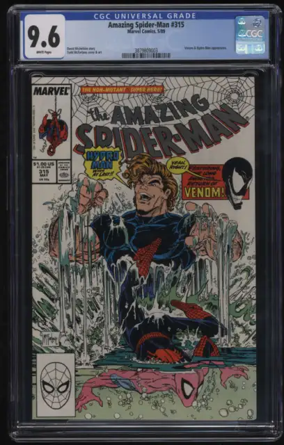 Amazing Spider-Man #315 CGC 9.6 W Pgs Venom Hydro-Man Todd McFarlane Marvel