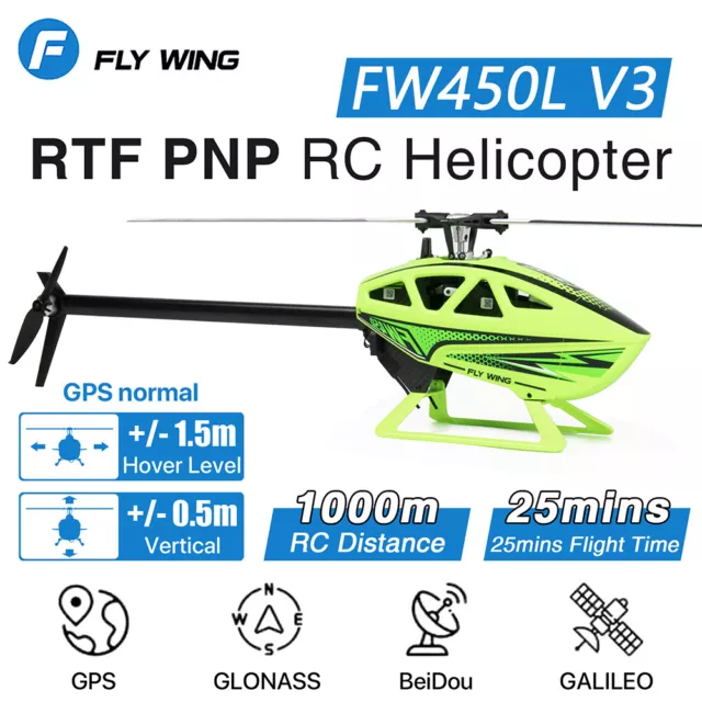 Fly Wing FW450L V3 6CH GPS 3D Automatic Return Hovering RC Helicopter RTF US
