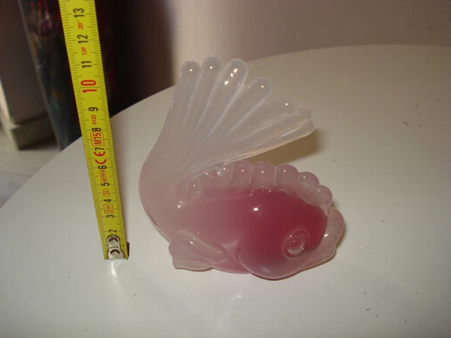 SCULTURA Pesce  vetro opalino Rosa MURANO VENEZIA XX Archimede Seguso