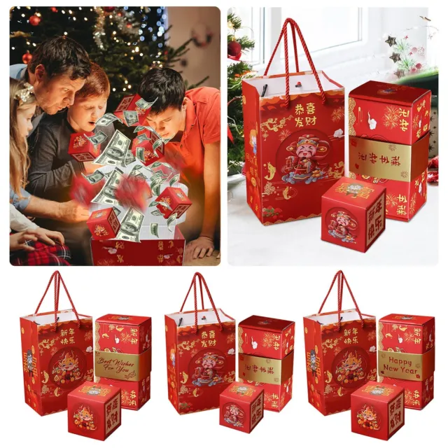 1 Set Surprise Gift Box Explosion For Unique Folding Bouncing Red Envelope Gift