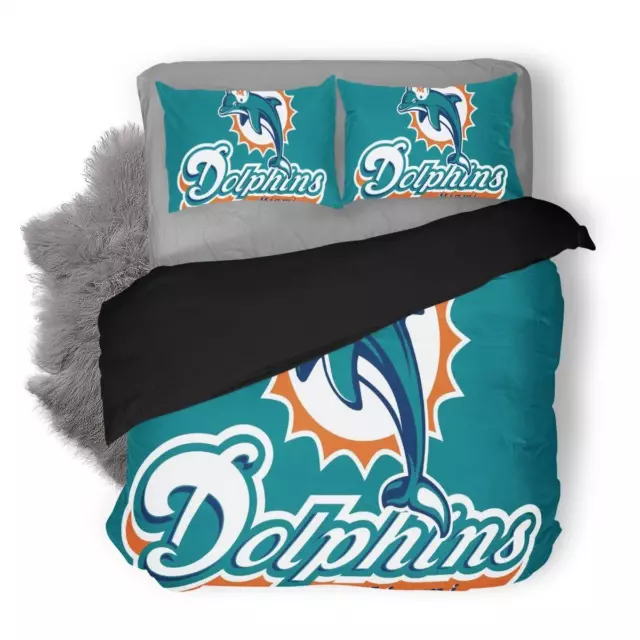 Sport Gift Idea Nfl Miami Dolphins ver2 Full Bedding Duvet Cover Set (4pcs)