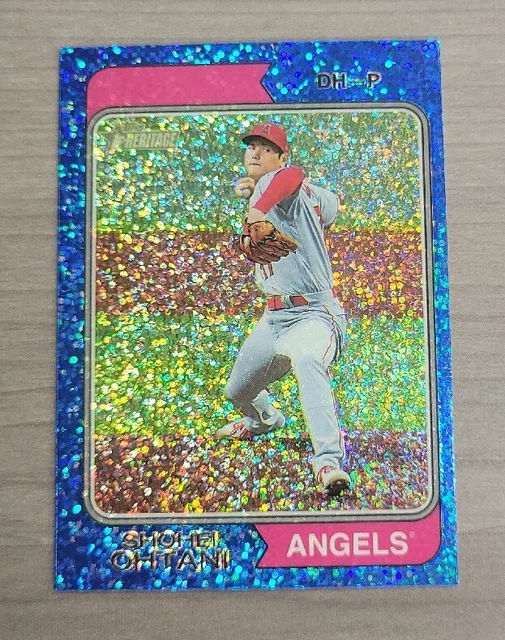 SHOHEI OHTANI SP 2023 Topps Heritage Chrome Blue Sparkle Refractor