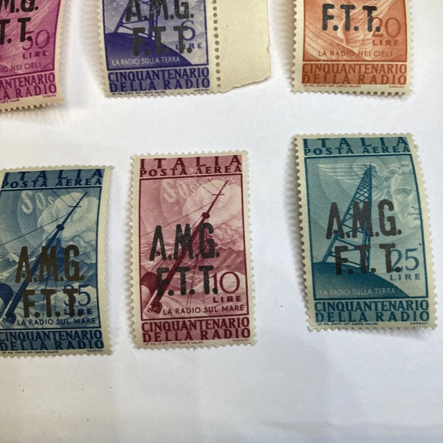 1947 Italy Stamps C-7 - 12 mint never hinged AMGFTT precancel some cond issues 4
