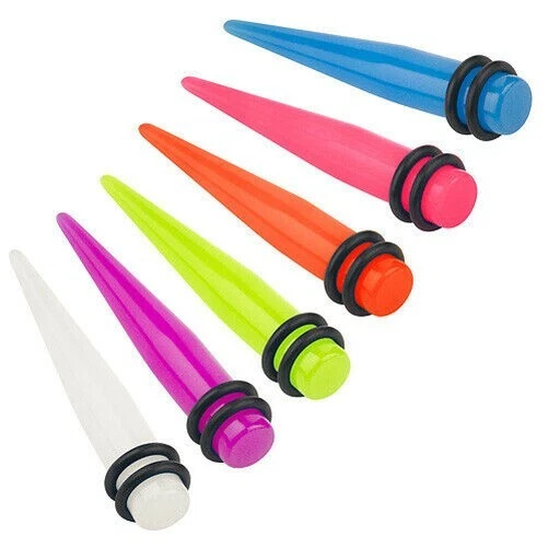 Set De 6 écarteurs En Spirale Pour Tunnels/plugs - Tailles 3, 4, 5, 6, 8, 10 Mm - Plastique Noir Et Rose Zèbre