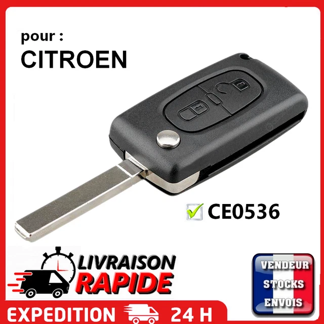 Clé Télécommande Vierge Pour Citroën C3, DS3, Berlingo, Jumpy - 3 Boutons, ID46
