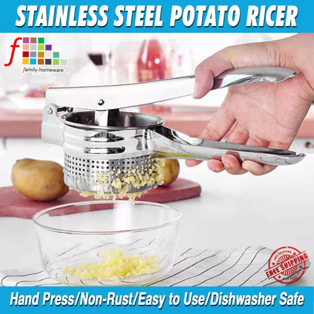 Heavy Duty Steel Potato Ricer Puree Masher Juicer Vegetable Fruit Press Maker