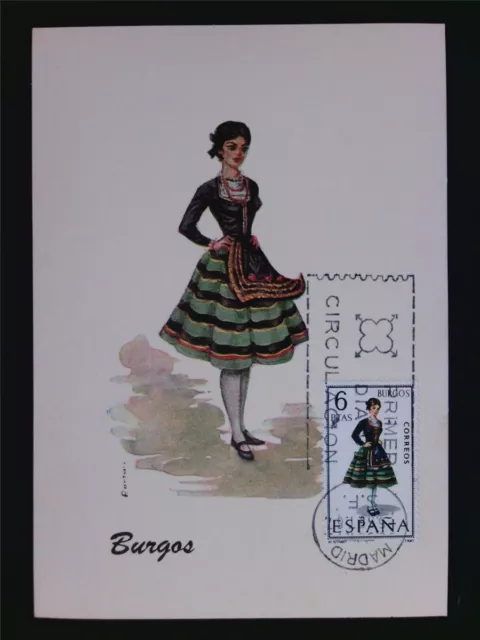 SPANIEN MK 1967 TRACHTEN BURGOS COSTUMES MAXIMUMKARTE MAXIMUM CARD MC CM c5539