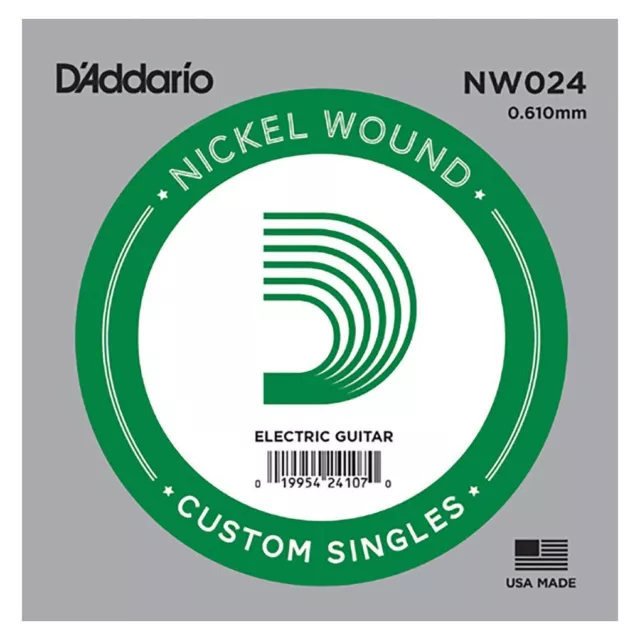 Electric Guitar Single String - D'addario Nw024 - Xl Nickel Wound .024 (0.609Mm) 2