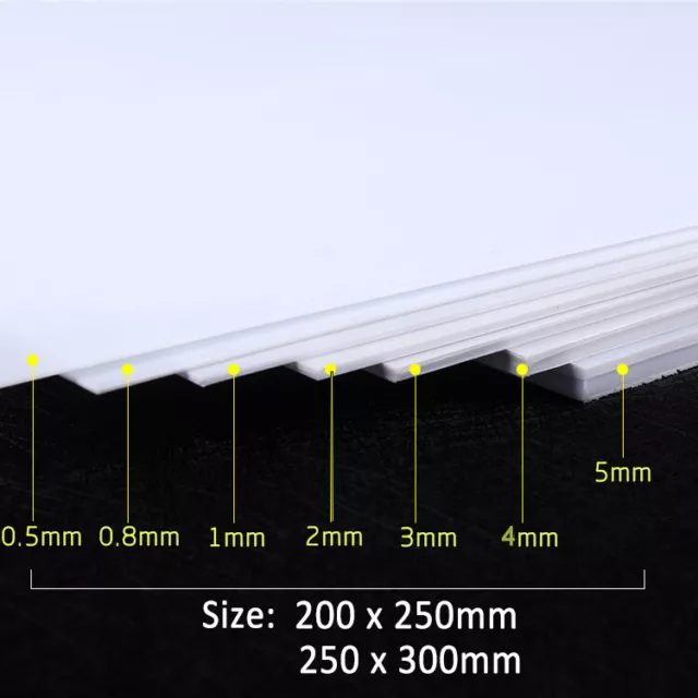 ABS Sheet White Plastic SmoothPlate Thickness 0.5/0.8/1/2/3/4/5mm  Model Craft