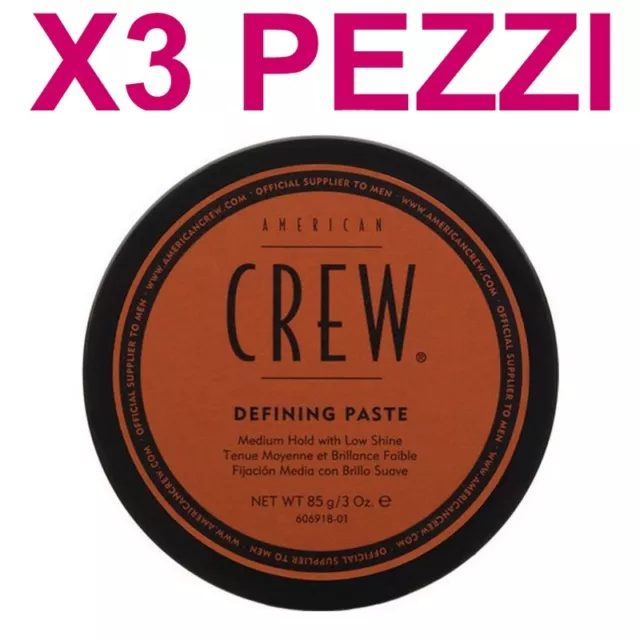 Pasta Per Capelli Effetto Opaco AMERICAN CREW Defining Paste 85gr 3 Pezzi