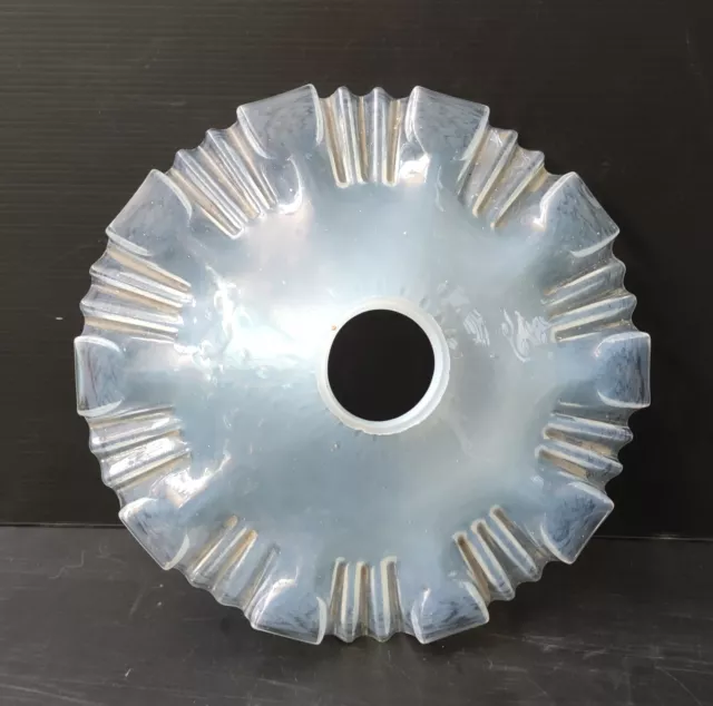 Aufhängung -schirm Lampenschirm Leuchte Opalescent Rand Gekerbt Art Deco