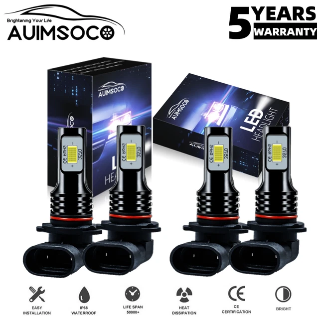 4x 9005 9006 Combo LED Headlight Kit High Low Beam Bulbs 6000K Super White