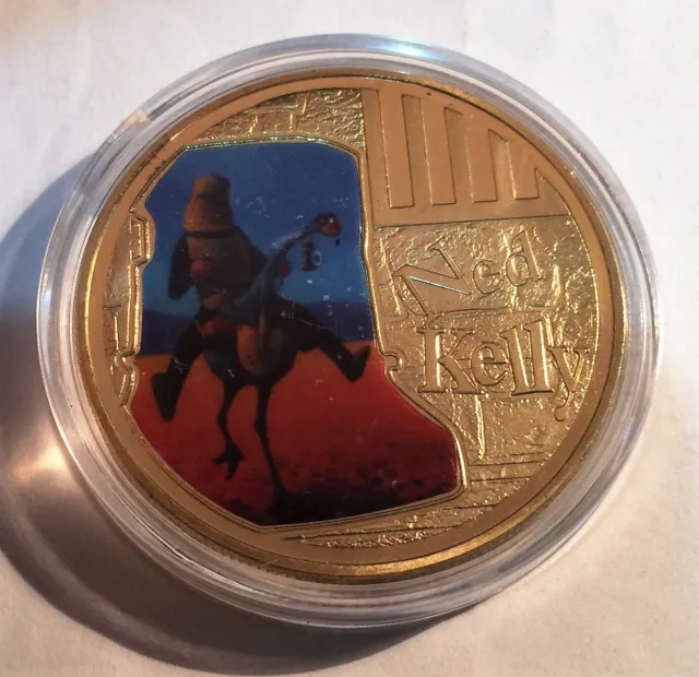NED KELLY "Helmet Art #3" 1 Oz Coin, Finished in 24k 999 Gold 5 to collect, Gift