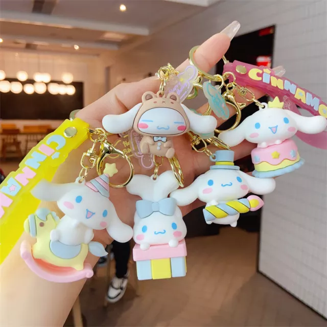 Cinnamoroll Sanrio Kawaii Cartoon Cute Party Series Pvc Doll Keychain Pendant