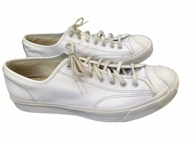 Converse Jack Purcell WHITE Leather Ox Low Top Sneaker Size 11.5 Men’s 13 Womens