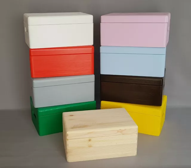 Large Wooden Boxes Plain Wood Storage Box Chest Lid Handle Keepsake Trunk  Hinges
