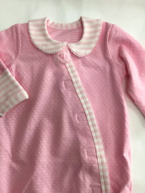 Preemie baby girl gown Stephan Baby adorable pink dainty print hook&loop-closure 3
