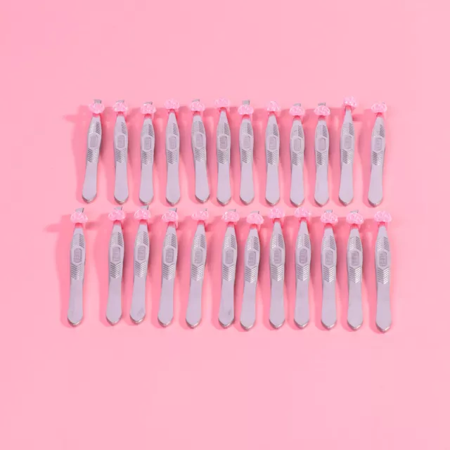 24PCS Eyebrow Tweezers Stainless Steel Slant Tweezers Precision Tweezers