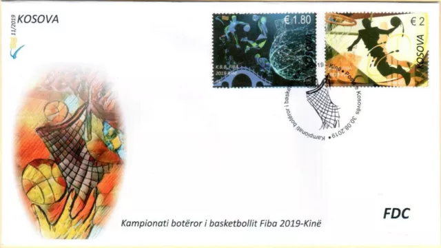 Kosovo Stamps 2019. FIBA Basketball World Cup 2019 - China. Wall. FDC Set MNH