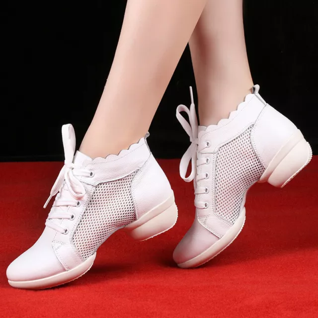 Femme Chaussures Latin Maille Cuir Salle de Bal Valse Tango Danse Respirant