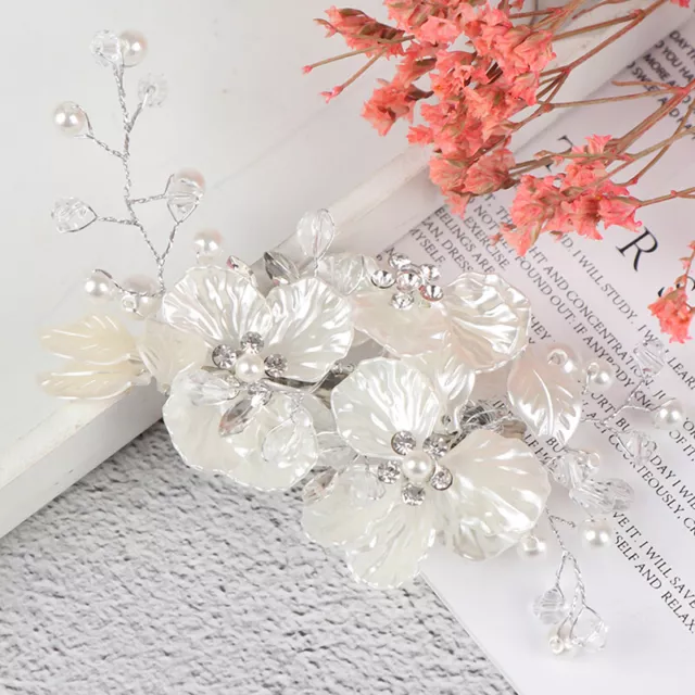 Bridal Crystal Pearl Flower Hair Clip Hair Accessories Wedding Hair AccessorB-FM