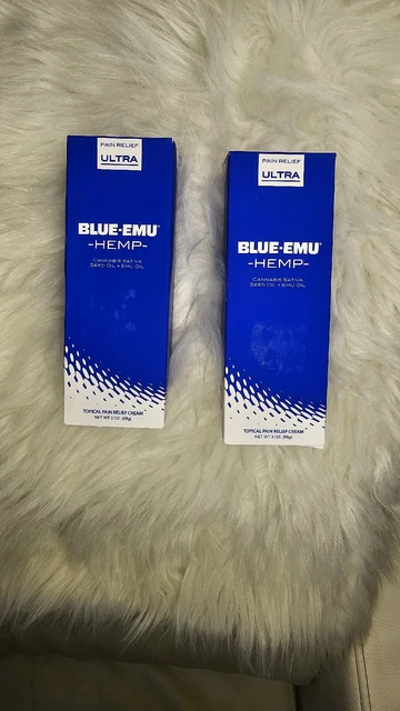 (2)Blue-Emu Hemp Topical Ultra Pain Relief Cream for Muscles Arthritis ,01/2024