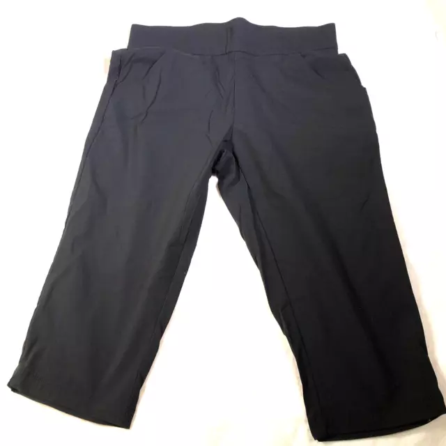 Columbia Sportwear Womens Crop Pants Size M Black High Rise Pockets Pull On