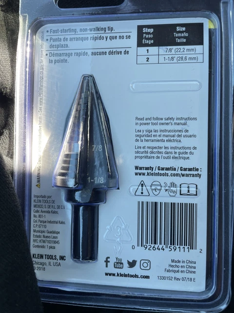 Klein Tools KTSB11 Double Fluted Step Drill Bit 2