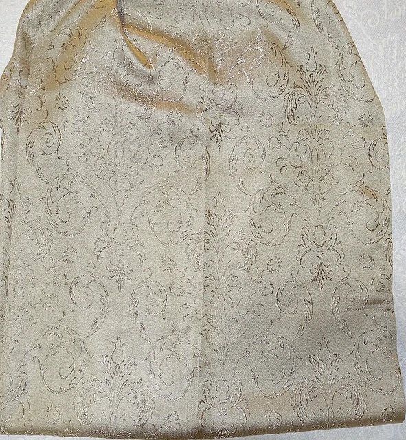 Set / 2 Home Classics Drape Curtain Panel 52" x 84" Gold Embroidered Rod Pocket
