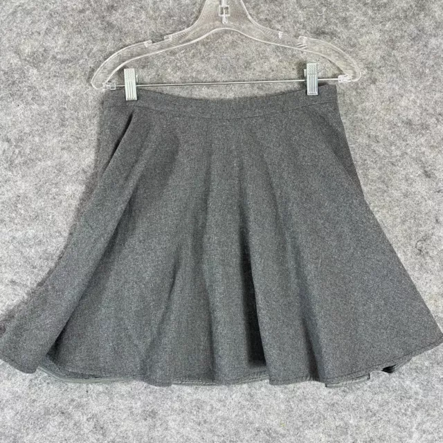 Vintage Red Valentino Skater Skirt Size 42 Gray Wool Blend Designer Swing Style