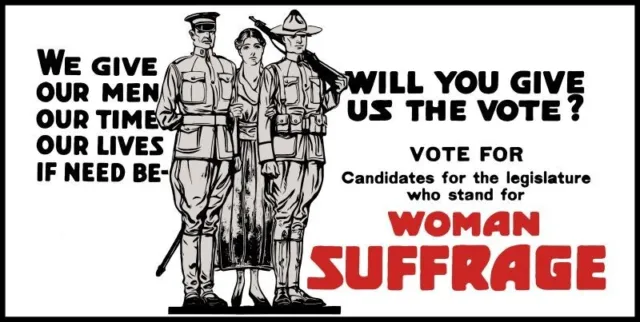 Women's Suffrage, Will You Give Us the Vote? NEW Sign: 12x24" USA STEEL XL