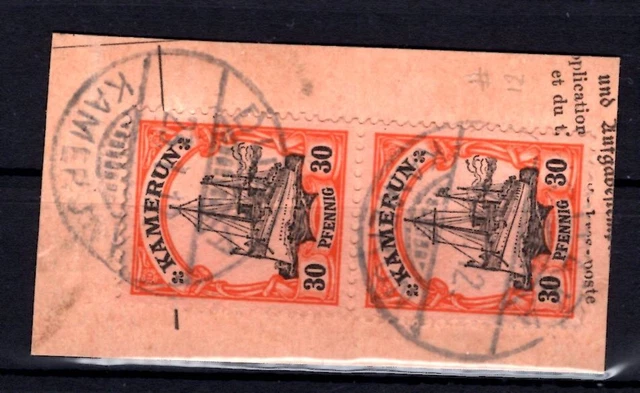 Kamerun 13 auf Paketkartenabschnitt gest. Luxusbriefstück (L7078