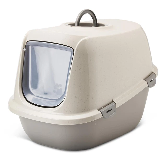 (MERCE DI SECONDA SCELTA) lettiera per gatti riciclata lettiera per gatti toilette con cappuccio Leo Happy 64x46x45 cm
