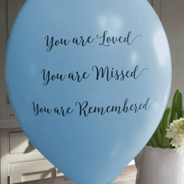 ANGEL & DOVE 25 Blue 'You Are Loved' Biodegradable Funeral Remembrance Balloons