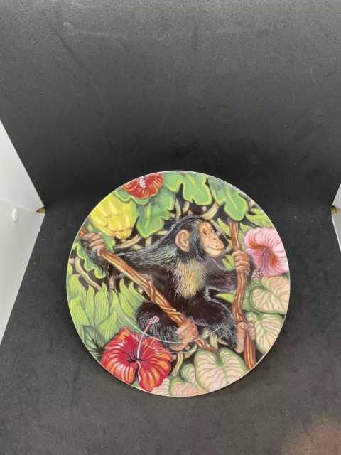 Fitz & Floyd Exotic Jungle Bone China Plate Monkey Salad Plate 8,5" D