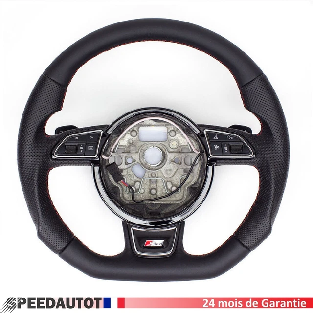 Volant En Cuir Aplati Pour Audi A1, A6, A7, A8 - Remis à Neuf - Garantie 24 Mois