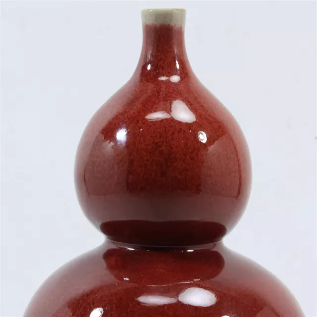 20th Century Chinese Porcelain Sang de Boeuf Oxblood Gourd Shaped Vase 3