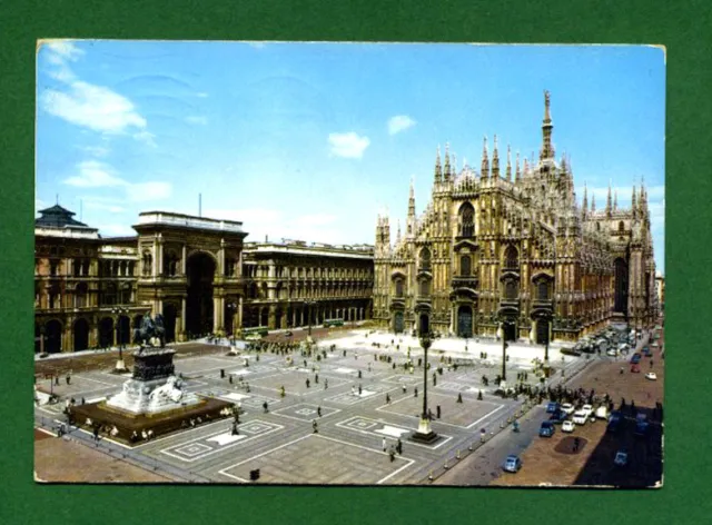 CARTOLINA MILANO PIAZZA DUOMO postcard-carte postale-postkarte cartoline