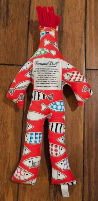 Dammit Doll 12 Plush Stress Relief Voodoo Doll Novelty Gag Gift Red White  EUC