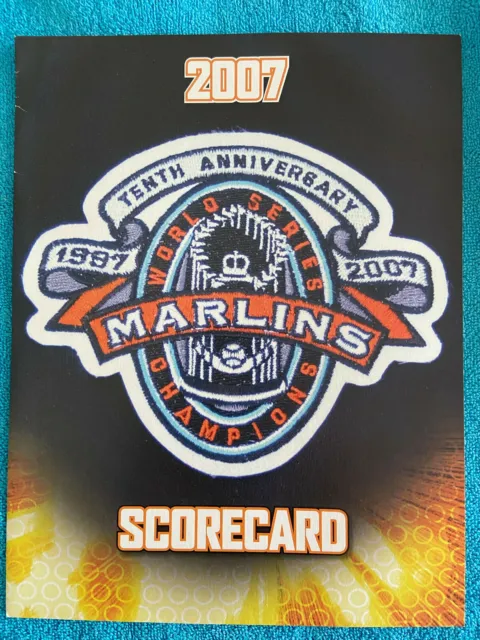 2007 World Series Champinos 10Th Anniversary Scorecard Florida Marlins Sga