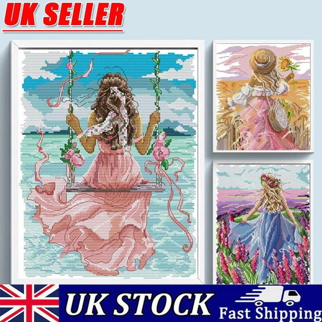 Full Embroidery Eco-cotton Thread 11CT Printed Character Cross Stitch Kit Craft