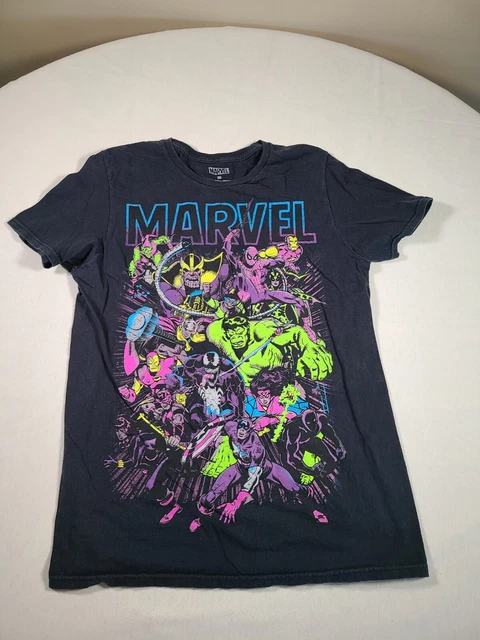 MARVEL Comics Shirt Men Medium Black Short Sleeve Hulk Venom Graphic Tee