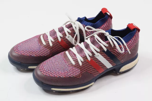 Adidas Tour 360 Ultra Boost Knit Golf Shoes Mens 12.5 Red Blue Lace-Up