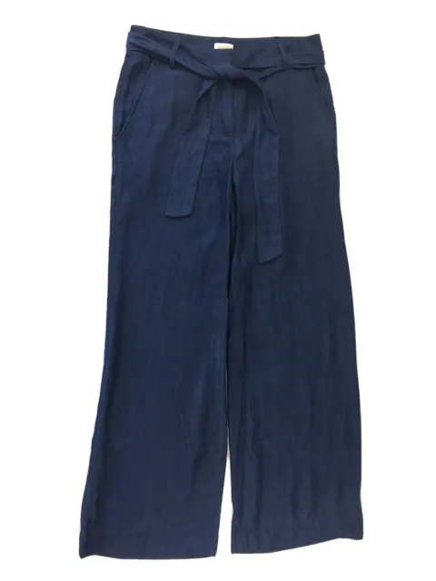 Laundry by Shelli Segal Women’s 2 Pant Belted Chambray Tencel Wide Blue L1SM7117