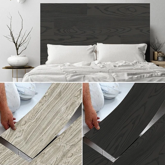 Pegatina de suelo casa arte sala de estar habitación 1 rollo grano de madera calcomanía