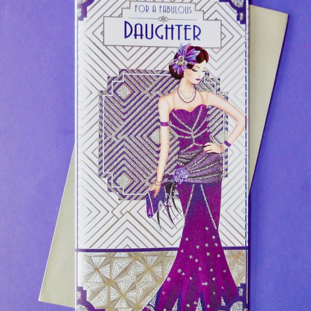Art Deco Geburtstagskarte – „Special Daughter In Law“, Glitzernd, 23 X 15,5 Cm, Mit Umschlag