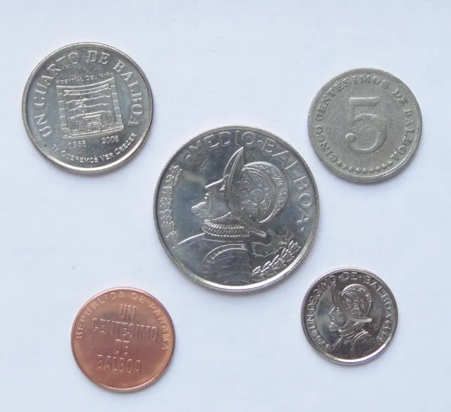 Panama Coins Set of 5 Pieces VF-UNC