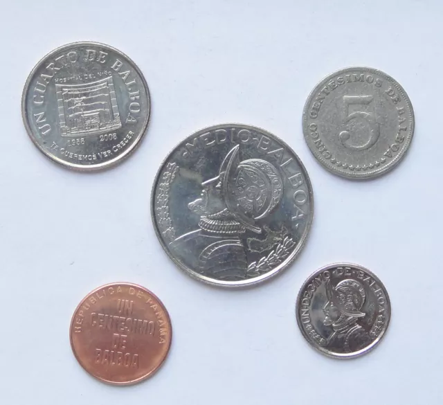 Panama Coins Set of 5 Pieces VF-UNC