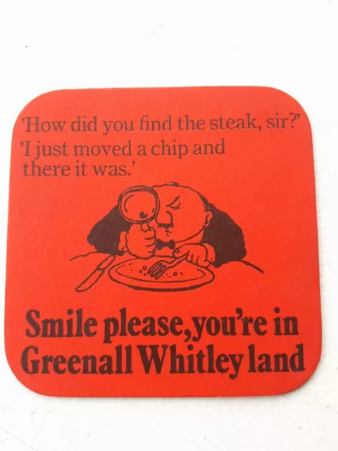 Vintage GREENALL WHITLEY / GREENALL'S - Cat No'286  Beer mat / Coaster
